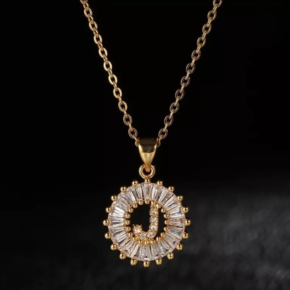 3/$30 💛 Initial Rhinestone Charm Necklace - Picture 12 of 16
